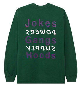 Powers Supply (パワーズ) ロンT ロングTシャツ 長袖 JOKES GANGS HOODS LS TEE DARK GREEN ダークグリーン (L)