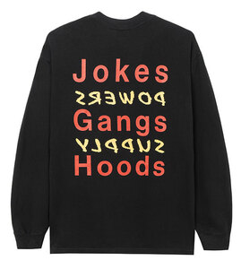 Powers Supply (パワーズ) ロンT ロングTシャツ 長袖 JOKES GANGS HOODS LS TEE BLACK ブラック (XL)