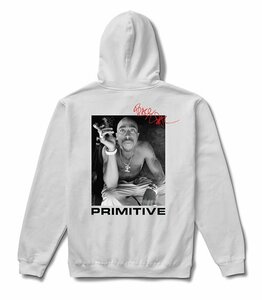 PRIMITIVE SKATEBOARDING × TUPAC (プリミティブ) パーカー プルオーバー Smoke Hood White (XXL) スケボー SK8 HIPHOP ヒップホップ 2Pac