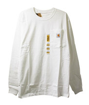 CARHARTT (カーハート) US ロンT ロングTシャツ 長袖 (K126) Workwear Long-Sleeve Pocket T-Shirt White ホワイト (XS) ポケット付_画像1