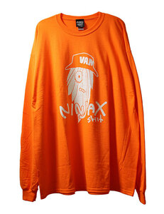 NINJA X (ニンジャエックス) オリジナル ロンT ロングTシャツ 長袖 Hairy Long Sleeve T-Shirt Orange オレンジ (XL)