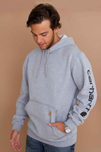 Carhartt (カーハート) US パーカー プルオーバー (K288) MW Signature Sleeve Logo Pullover Hoodie Heather Grey ヘザーグレー (XL)_画像1