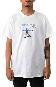 Thrasher (スラッシャー) US Tシャツ Gonz Logo T-Shirt White マークゴンザレス ゴンズ ホワイト (L) スケボー SKATE SK8 スケートボード