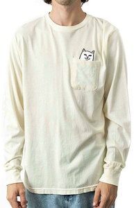 RIPNDIP (リップンディップ) ロンT ロングTシャツ 長袖 Lord Nermal L/S Shirt Natural ナチュラル (L) ネコ 猫 スケボー SKATE SK8