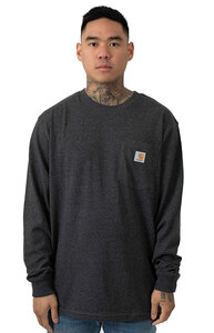 Carhartt (カーハート) US ロンT ロングTシャツ 長袖 L/S Workwear Pocket Shirt Carbon Heather カーボンヘザー (S) K126