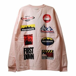 FIRST DOWN (ファーストダウン) ロンT ロングTシャツ 長袖 COLLECTOR L/S T LIGHT PINK ピンク (Lサイズ) スケボー SKATE