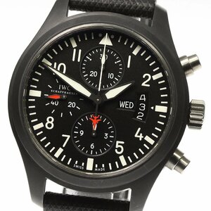 IWC IWC SCHAFFHAUSEN IW378901 パイロットウォッチ トップガン クロノグラフ デイデイト 自動巻き メンズ 良品 _758176【ev10】