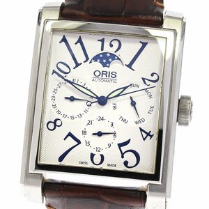 オリス ORIS 7658 レクタンギュラー ムーンフェイズ 自動巻き メンズ 良品 _759212【ev15】