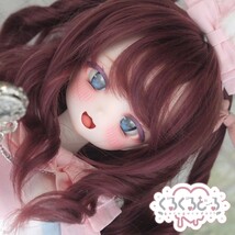 【ぐるぐる】DDH-27 SW肌 ドルフィードリーム MDD Dollfie Dream カスタムヘッド + 碁石アイ2種 + 舌パーツ パテ盛り ※難あり_画像1