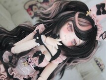 【ぐるぐる】DDH-27 SW肌 ドルフィードリーム MDD Dollfie Dream カスタムヘッド + 碁石アイ2種 + パテ盛り ※難あり_画像4