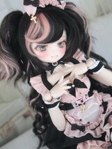 【ぐるぐる】DDH-27 SW肌 ドルフィードリーム MDD Dollfie Dream カスタムヘッド + 碁石アイ2種 + パテ盛り ※難あり_画像6