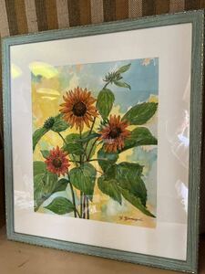Art hand Auction Pastel painting sunflower, Artwork, Painting, Pastel drawing, Crayon drawing