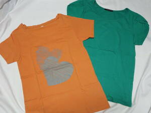  T-shirt * orange * green * set *М