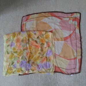 ELLE+花柄スカーフ2枚セット