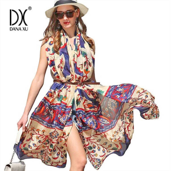新品未使用・送料無料 DANA XU 紫外線吸収 天然シルク100% ロングストール 熱中症・日射病予防 日焼け対策 スペイン 国内発送