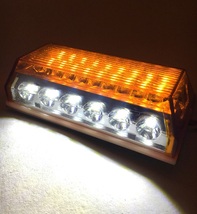 24V LED サイド マーカー ダウンライト付 10個セット 汎用 角型 アンバー 黄色 ステー付 路肩灯 アンダーライト デコトラ等_画像6