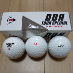 ダンロップ　DUNLOP　DDH TOUR SPECIAL （KTV 8マーク入り）3個 ゴルフボール