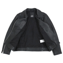 DENHAM 定価106,700円 23SS ABBERLY BIKER JACKET SOL カウレザーバイカージャケット / ライダースジャケット XXS 02230125010 デンハム_画像4