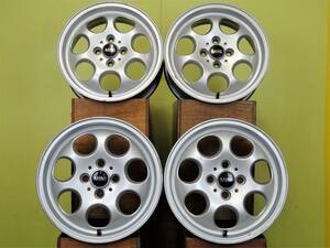 H2047 中古 4本 ミニ MINI 純正 15 x5.5J +45 4H 100 シルバー BMW R50 R52 R53 R55 R56 R57 R58 R59