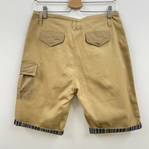 未使用品 /M/ OAR'S ベージュ ハーフパンツ カーゴ ペインター コットン レディース ひざ丈膝丈 細見え 無地ストライプカジュアル オールズ_画像4