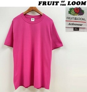 未使用品 /XL/ FRUIT OF THE LOOM ピンク 半袖Tシャツ メンズ レディース カジュアル アメカジ アウトドア キャンプ フルーツオブザルーム