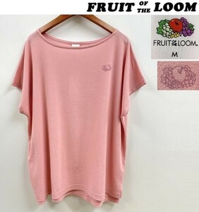 未使用品 /M/ FRUIT OF THE LOOM ピンク ドルマンスリーブTシャツ メンズ レディース カジュアル アウトドア 鹿の子 フルーツオブザルーム