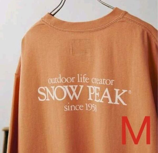 ⑥【新品未開封】SNOW PEAK/Classic ロゴプリントT オレンジ M