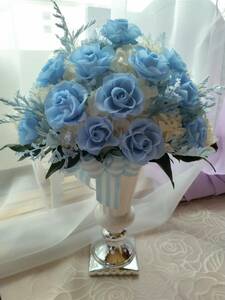 *Rose House* preserved flower! soda blue in present .!