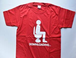 Lサイズ　ダウンロード　DOWNLOADING　ダウンローディング　おもしろTシャツ　Tシャツ　未使用新品　