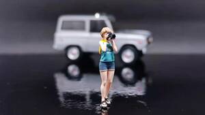 1/64スケール 女の子マイクロランドスケープの小道具車のモデルのシーン