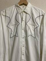 1960s ビンテージ　ウエスタンシャツ　コットン　USA 50s ロカビリー　白　レア　長袖シャツ 70s HbarC_画像1