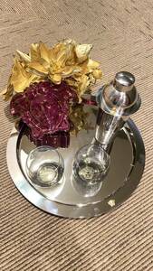 ヴェルサーチェversace Rosenthalローゼンタール花瓶フラワーベース赤茶ボルドー色