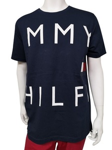 ts-09T3334-410-M TOMMY HILFIGER トミーヒルフィガー 半袖Ｔシャツ BIG TITLE LOGO ビッグロゴ USサイズ ネイビー M