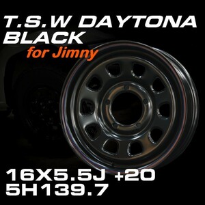 新型 ジムニー ホイール TSW デイトナブラック 16X5.5J+20　ホイール4本セット　JB64 JB23などに