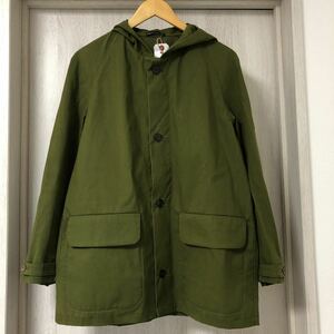 (k) FRANK LEDER フランクリーダー Green cotton sailor parka ドイツ製 ジャケット コットン サイズXS フーディ グリーン 緑