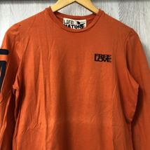 (k) FREE CITY ロンハーマン別注 USA製 サイズS 長袖tシャツ tee カットソー トップス オレンジ バックプリント コットン _画像4