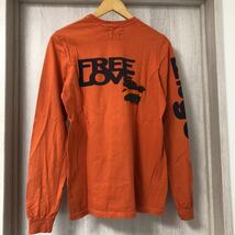 (k) FREE CITY ロンハーマン別注 USA製 サイズS 長袖tシャツ tee カットソー トップス オレンジ バックプリント コットン _画像2