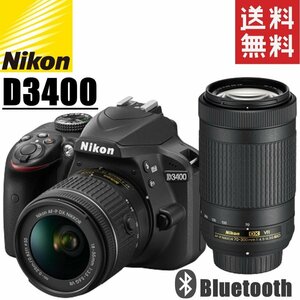 ニコン Nikon D3400 ダブルレンズキット デジタル 一眼レフ カメラ 中古