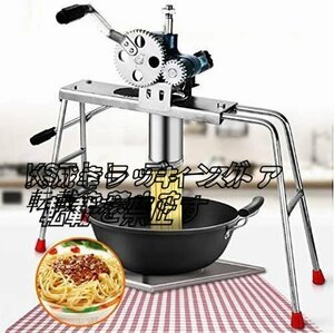 品質保証 手動製麺機 水洗える ステンレスそば/うどん/生パスタなど 家庭/業務用 10種類の麺先付き ダブルギア ダブルハンドル