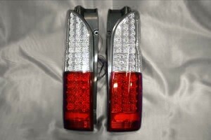 200 ハイエース 4型 標準・ワイド・ハイルーフ フルLED クリスタル LED コンビテール 左右セット 紅白テール ハイフラ防止 リフレクター