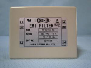 SOSHIN EMI FILTER NF2010A-YX 250VAC 10A ノイズフィルタ