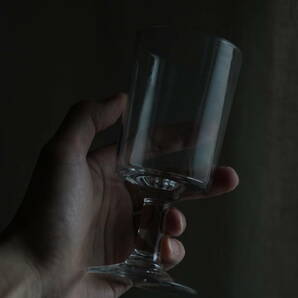 古い手吹きガラスのシンプルな筒型のビストログラス / 19世紀・フランス / アンティーク 古道具 ワイングラス Gの画像8