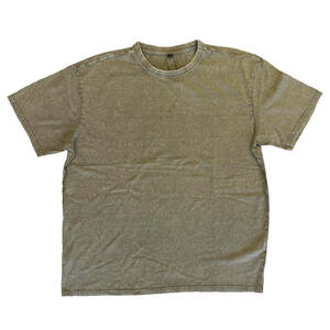 BUILD YOUR BRAND ビルド ヨア ブランド Tシャツ XLサイズ ダークカーキ アシッドウォッシュ　ACID WASHED オーバーサイズ