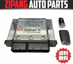 VW046 AU ゴルフ ヴァリアント TSI コンフォート BMT CJZ エンジン コンピューター/キー 鍵付 ◆04E 907 309 A ★動作OK ○