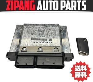 VW054 1T トゥーラン TSI コンフォート 後期 CZD エンジン コンピューター/キー 鍵付 ◆04E 907 309 BH ★動作OK/エラー無し ○