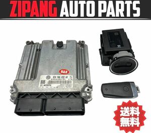 VW027 3C パサート ヴァリアント R36 4WD BWS エンジン コンピューター キー 鍵/シリンダー付 ◆03H 906 032 AM ★動作OK ○