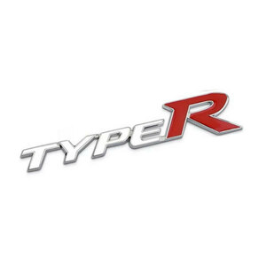 TYPE-R プレート エンブレム ステッカー カスタム ラベル ドレスアップ カー用品 ポイント消化 送料無料 ホワイト×レッド
