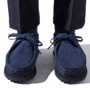 極美品 箱付き SABOR. MOC NAVY 40 SUEDE イタリア製 ウォータープルーフ ビブラムソール モカシン nonnative スエード チャッカ