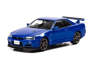 CAR-NEL 1/43 日産 スカイライン GT-R Vspec II (BNR34) 2000 ベイサイドブルー (CN430002)