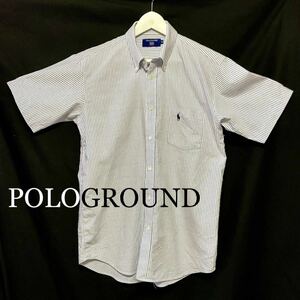 ★美品★ POLOGROUND ポログラウンド ボタンダウンシャツ 半袖 M
